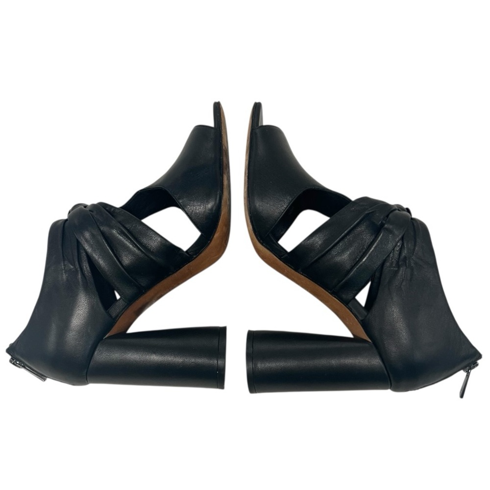 Donald J. Pliner Bailey Black Leather Peep Toe Cylinder Heels Women’s 8.5 - Picture 9 of 13